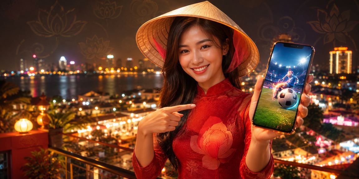 Người dùng Hà Nội đội nón lá xem thông tin cá cược thể thao trực tuyến