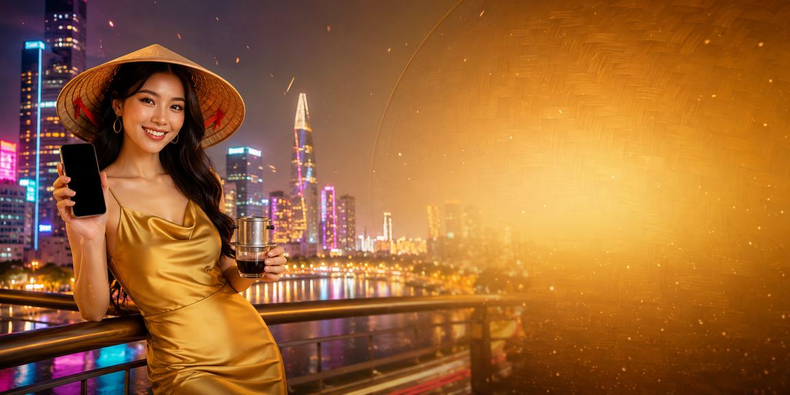 Khung cảnh VIP tại TP. Hồ Chí Minh với nón lá truyền thống và phần thưởng cá cược