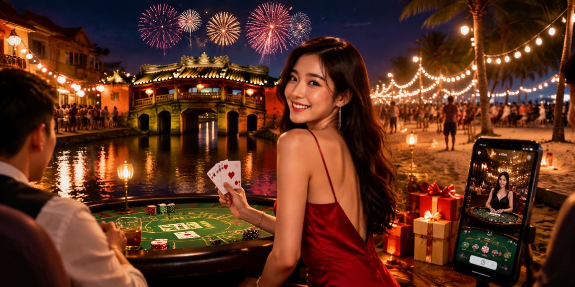 Không khí chợ đêm Hội An kết hợp giải trí Baccarat trực tuyến do7
